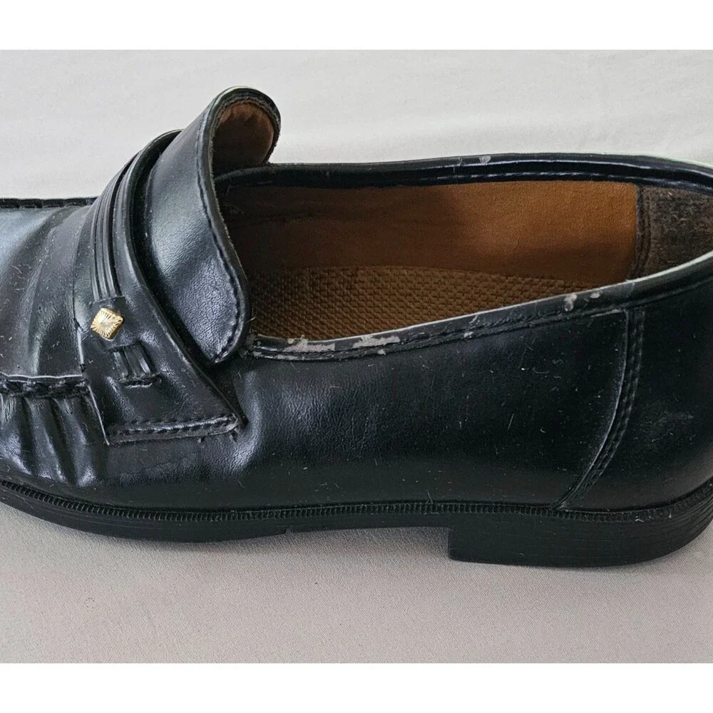 Chancellors Men’s Comfort Loafers Size 9.5 Black Slip On Dress Moc Toe Classic